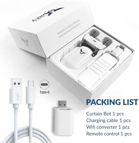 Osprey Electronics Smart Curtain Robot, Electric Smart Curtain Opener, Wireless App Control, Compatible with Alexa, Google Assistant, Roman Rod, Single side opening - Image 7