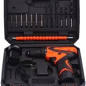 Household Hand Tool Set, 18 Pieces Professional Home Tool Combo Kit. Cordless Power Drill and Toolbox Set for Household, Homeowners, Office, Garden, House Repair and Maintenance