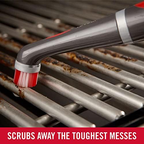 Rubbermaid Reveal Cordless Battery Power Scrubber, Gray/Red, Multi-Purpose Scrub Brush Cleaner for Grout/Tile/Bathroom/Shower/Bathtub, Water Resistant, Lightweight, Ergonomic Grip (1839685) - Image 9