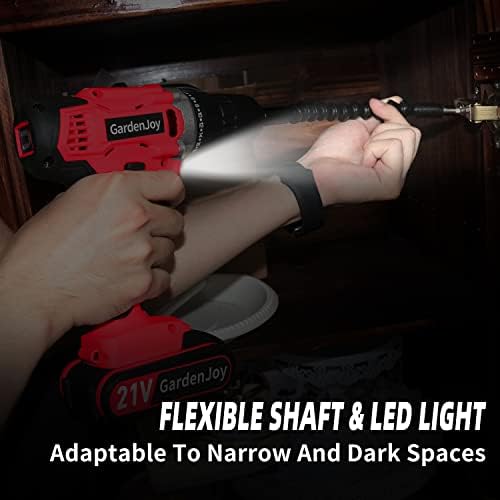 GardenJoy Cordless Power Drill Set: 21V Electric Drill with Fast Charger 3/8-Inch Keyless Chuck 2 Variable Speed 24+1 Torque Setting Power Tools Kit and 30pcs Drill/Driver Bits - Image 6