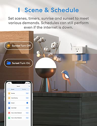 Meross Smart Plug Mini, 15A & Reliable Wi-Fi, Support Apple HomeKit, Siri, Alexa, Echo, Google Assistant and Nest Hub, App Control, Timer, No Hub Needed, 2.4G WiFi Only, 2 pack - Image 5