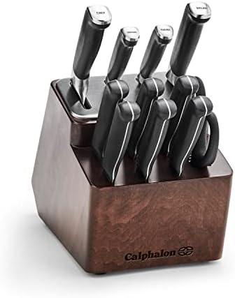 Calphalon Premier SharpIN Knife Set with Sharpening Knife Block, 12-Piece Carbon Steel Kitchen Knife Set