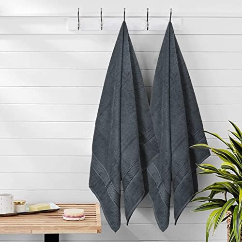 Belizzi Home Ultra Soft 6 Pack Cotton Towel Set, Contains 2 Bath Towels 28x55 inch, 2 Hand Towels 16x24 inch & 2 Wash Coths 12x12 inch, Ideal Everyday use, Compact & Lightweight - Charcoal Grey - Image 3