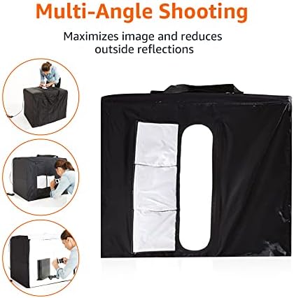 Amazon Basics Portable Foldable Photo Studio Box with LED Light, 1 Count (Pack of 1), Black, 25 x 30 x 25 Inches - Image 7