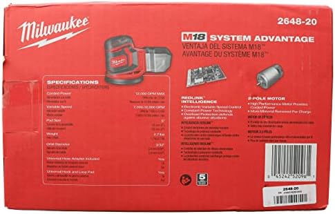 Milwaukee Electric Tools 2648-20 M18 Random Orbit Sander - Image 9