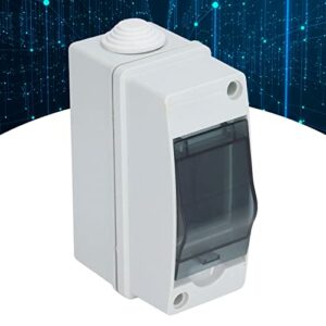 8 Way Distribution Protection Box, IP65 2 DIN Rail Waterproof Transparent Cover Distribution Junction Case for Indoor Outdoor Wall Circuit Breaker