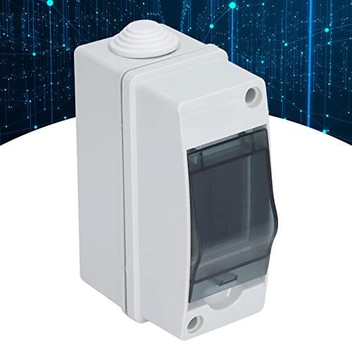 8 Way Distribution Protection Box, IP65 2 DIN Rail Waterproof Transparent Cover Distribution Junction Case for Indoor Outdoor Wall Circuit Breaker