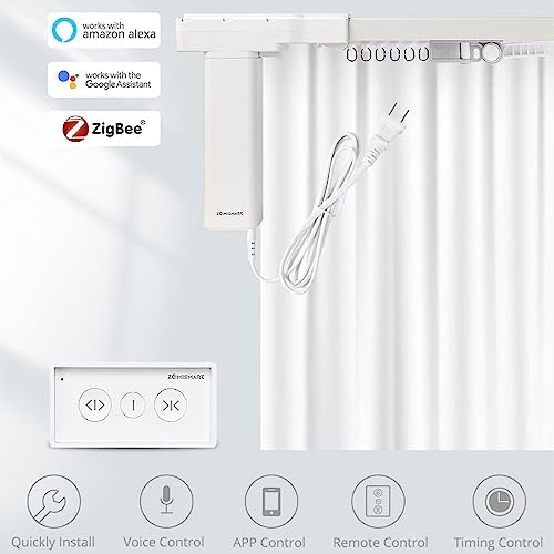 Zigbee Smart Curtains System, Easy Installation, Electric Motorized Splicing Curtain Track, Alexa/Google Home/Tuya APP Remote Control (3m (118")) - Image 5