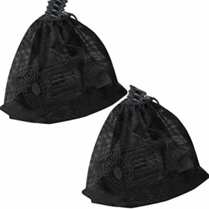Hecaty 2 Pack 17.7"x 17.7" Pump Barrier Bag, Pond Pump Filter Bag, Black Media Bag Large Pump Mesh Bag for Outdoor Water Ponds Filters (2Pcs-17.7"x 17.7")