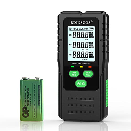 EMF Meter, Rechargeable Digital Electromagnetic Field Radiation Detector Hand-held Digital LCD EMF Detector, Great Tester for Home EMF Inspections, Office, Outdoor and (RD630)