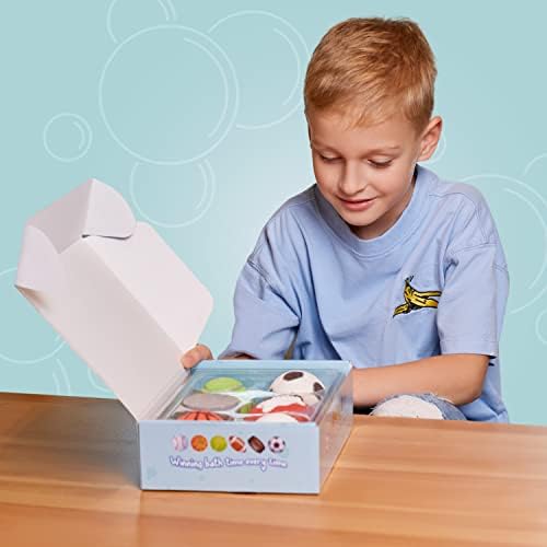 Bathletes 6pc Sporty Kids Bath Bombs Kit with Surprise Inside - Girls & Boys Bath Toys w/ 6 Sports Prizes - Perfect for Birthdays -Toddlers 3+ - Image 9