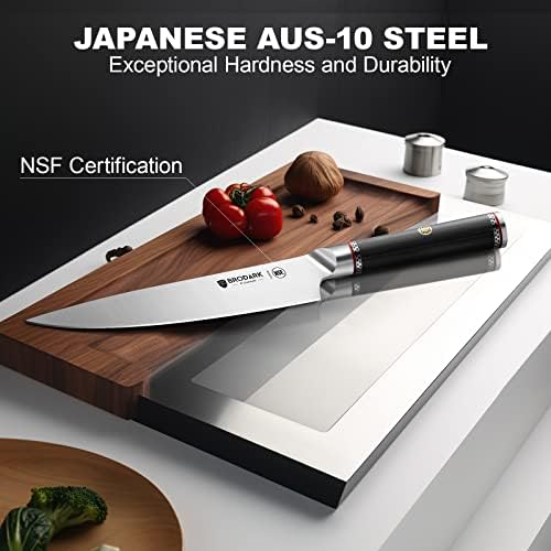 BRODARK Japanese Chef Knife,Professional Kitchen Knife in AUS-10 Steel, High-Class 8 Inch Chef's Knife with Ergonomic Handle, Ultra Sharp Cooking Knife for Home Cooks and Chefs, NSF Certified,Gift Box - Image 3