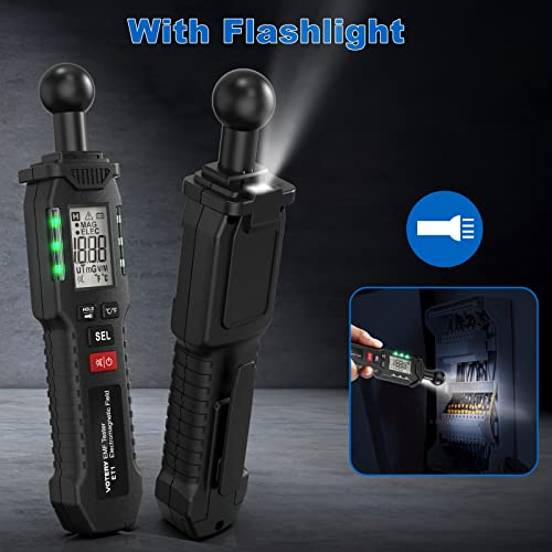 EMF Meter, Votery Rechargeable Electromagnetic Field Radiation Detector Digital EMF Detector with LCD, Temperature Measure, Hand-held Magnetic Field Detector for Home, Office, Outdoor - Image 5