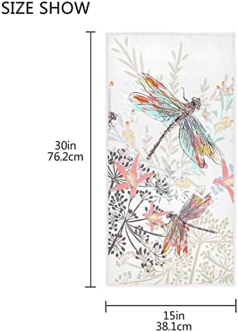 ZOEO Hand Towel Sets Dragonfly Bloom Bouquet Spring Dish Towels Cotton Face Towel Bath Decor Set for Girls 30x15 inch Gym Yoga Beach Towels - Image 3