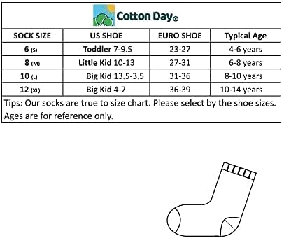 COTTON DAY Unisex Little Kids Youth Boys Girls Soft Cotton White Athletic Socks with Stripes - Image 3