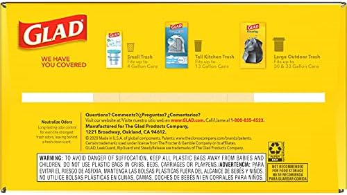 GLAD ForceFlex Tall Kitchen Drawstring Trash Bags, 13 Gallon White Trash Bag for Kitchen Trash Can, Gain Moonlight Breeze with Febreze Freshness and Leak Protection, 110 Count (Package May Vary) - Image 13