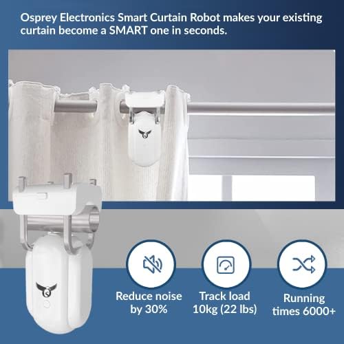 Osprey Electronics Smart Curtain Robot, Electric Smart Curtain Opener, Wireless App Control, Compatible with Alexa, Google Assistant, Roman Rod, Single side opening - Image 3