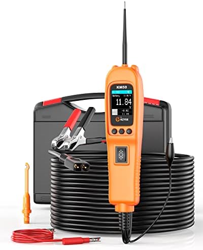 KZYEE KM50 Power Circuit Probe Kit - 12V/24V Automotive Circuit Tester for Frequency, Duty Cycle, Fuel Injection Circuit, AC/DC Resistance, Digital Voltage, Activate Component Electrical System Tool
