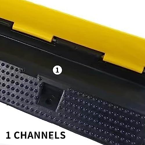 YELACK Cable Ramp Cable Protector Ramps Wire Hose Protective 1 Channel Traffic Rubber Plastic Cord Cover Speed Bump for Asphalt Concrete Gravel Driveway Outdoor, 2 Packs - Image 5