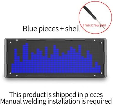 Aoyygg DIY Led Music Spectrum Clock Kit,Led Music Spectrum Display DIY Kit 16x32 Rhythm Light Clock 8 Kinds Spectrum Mode SMD Soldering Project Level Display Light (Blue) - Image 2