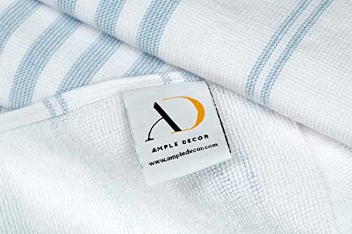 Ample Decor Hand Towels for Bathroom Set of 2 100% Cotton 16 x 28 inch- Quick Drying, Towel for Hand, Face, Hair, Yoga, Tea, Dishcloth, Kitchen, and Bath, Oeko-Tex Certified -Mint Blue - Image 6