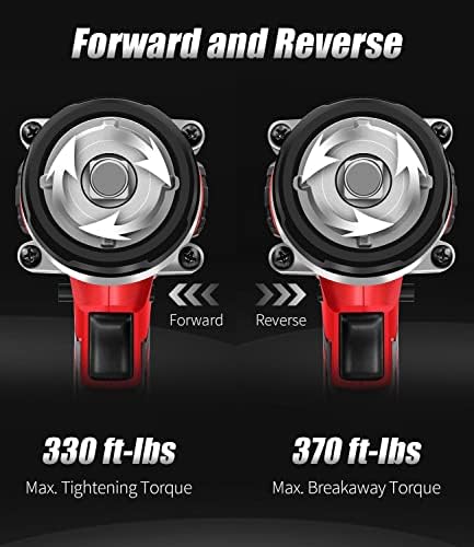 AVID POWER Cordless Impact Wrench, 1/2 Impact Gun w/Max Torque 330 ft lbs (450N.m), Power Impact Wrenches w/ 3.0A Li-ion Battery, 4 Pcs Impact Sockets and 1 Hour Fast Charger, 20V Impact Driver Kit - Image 4