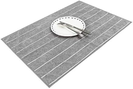 Microfiber Kitchen Towels - Super Absorbent, Soft and Solid Color Dish Towels, 8 Pack (Stripe Designed Grey and White Colors), 26 x 18 Inch - Image 5