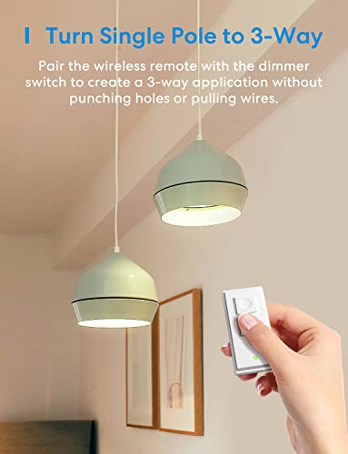 Meross Smart WiFi Dimmer Switch and Remote Kit, Single Pole, Neutral Wire Required, Work with Apple HomeKit, Alexa, Google Home and SmartThings, 2.4GHz WiFi, Remote and Voice Control, No Hub Required - Image 6
