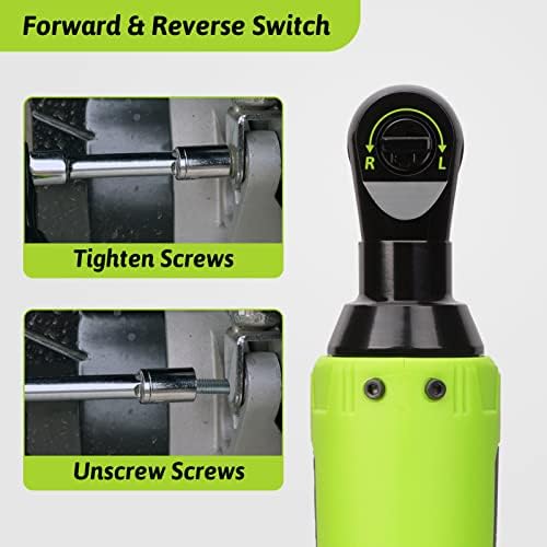 Yougfin Cordless Electric Ratchet Wrench Set, 40 Ft-lbs 12V Power Ratchet Kit with 60-Min Fast Charger, Variable Speed, 2 Packs 2000mAh Lithium-Ion Battery (3/8") - Image 5