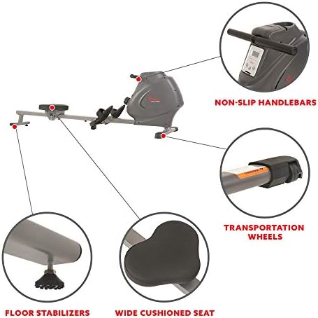 Sunny Health & Fitness Smart Compact Magnetic Rowing Machine with Optional Exclusive SunnyFit® App Enhanced Bluetooth Connectivity - Image 4