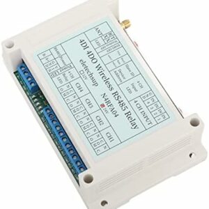 Jopwkuin 4DI 4DO Wireless Relay, Wireless RS485 Relay Module Less Interference 5 Parameters Setting with Antenna for Home Automation(#2)