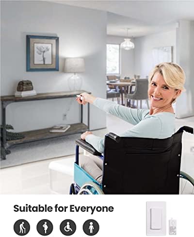 Zoiinet Wireless Lights Switch Kit, No Wiring, Buckle Design & Removable, Muti Way Switch, No WiFi Needed, Programmable, 1300ft Remote Control Lighting Fixture for Led, Ceiling Lights and Lamps - Image 6