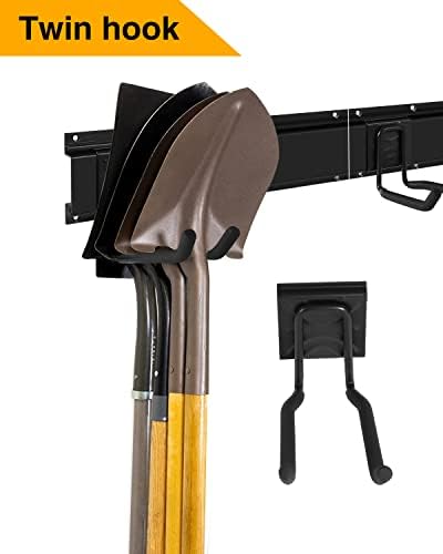 Mutilife Tool Storage Rack, 64INCH 4 packs Rails &10 packs Adjustable Hooks garden tool organizer for Garage Tool Organizer Wall Mount, Aluminum Steel For Garden (64 inches 4 Rail) Gifts for men - Image 8