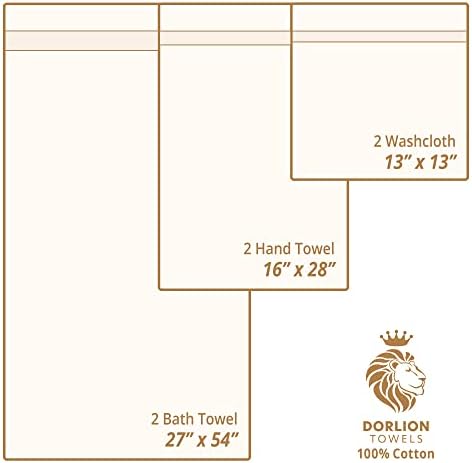 Dorlion Towels 6 Piece 100% Turkish Cotton Towel Set, 2 Bath Towels 2 Hand Towels 2 Washcloths, Soft Absorbent Towels for Bathroom and Kitchen, Mint Green - Image 3