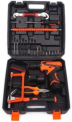 OUUED Hand Combo Power Tool Set 27 Pcs, Electric Tool Kit, Power Cordless Drill Household Repairing Mixed Tool, Daily Use Home Repairing Tool Kit, with Plastic Toolbox Storage Case