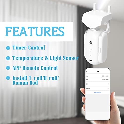 YInonma 2pcs Tuya Smart Curtain Motor BT Voice Control Switch Electric Curtain Robot APP Control Timer Setup Compatible with Alexa Home for Roman Rod - Image 3