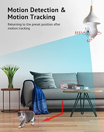 LaView 4MP Bulb Security Camera 2.4GHz,360° 2K Security Cameras Wireless Outdoor Indoor Full Color Day and Night, Motion Detection, Audible Alarm, Easy Installation, Compatible with Alexa - Image 6