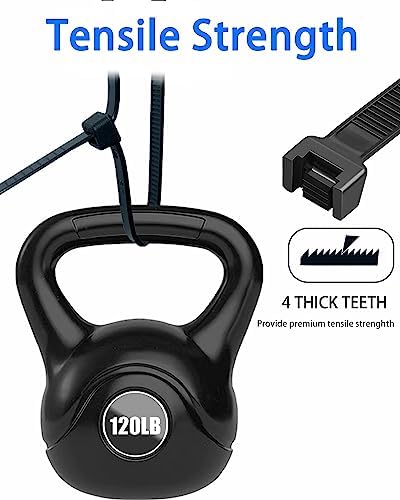 Cable Zip Ties 100 Pack Black Nylon Heavy Duty 12 Inch Plastic Wire Ties With 120lbs Tensile Strength, Self-Locking UV Resistant ZipTies for Indoor Outdoor DIY Workshop Use, by Aumauve - Image 3