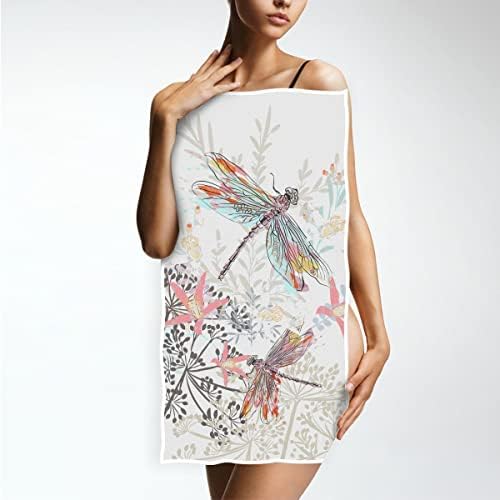 ZOEO Hand Towel Sets Dragonfly Bloom Bouquet Spring Dish Towels Cotton Face Towel Bath Decor Set for Girls 30x15 inch Gym Yoga Beach Towels - Image 4