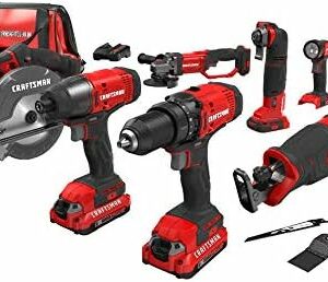 CRAFTSMAN V20 MAX Power Tool Combo Kit, 7-Tool Cordless Power Tool Set (CMCK700D2AM)