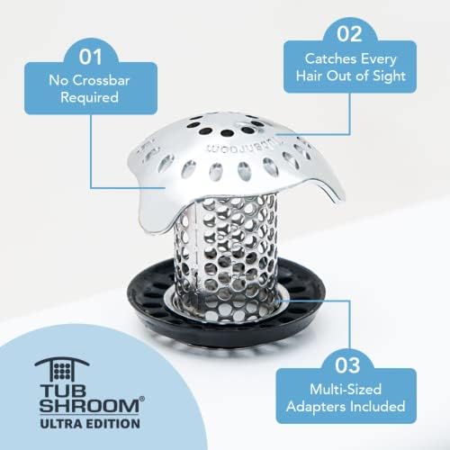 TubShroom Ultra Revolutionary Bath Tub Drain Protector Hair Catcher/Strainer/Snare Stainless Steel, 1-Pack, Silver - Image 8