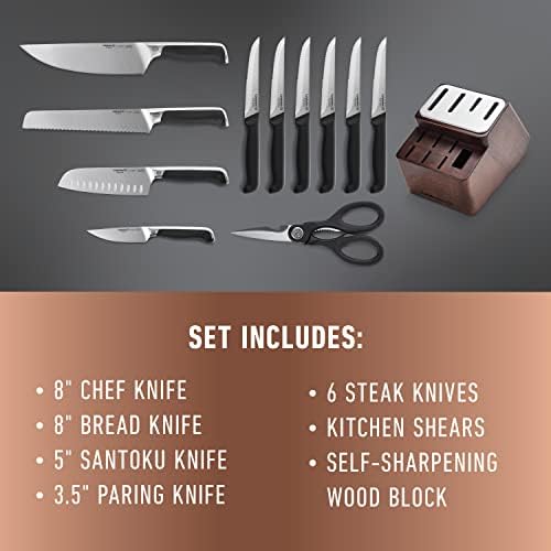 Calphalon Premier SharpIN Knife Set with Sharpening Knife Block, 12-Piece Carbon Steel Kitchen Knife Set - Image 6