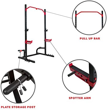 Sunny Health & Fitness Power Zone Squat Stand Power Rack, Power Cage - Image 4
