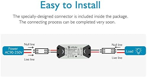 Yasorn WiFi Smart Switch eMylo Wireless Relay Light Switch Tuya Remote Control Module 2.4Ghz WiFi Home Automation Timer Switch Compatible with Alexa Echo Google Home iPhone Android App 4 Pack - Image 2