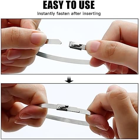 Metal Zip Ties - Heavy Duty Self-Locking Stainless Steel Cable Ties for Machinery, Vehicles, Farms, Pipes and More (11.8 inch, 100pcs) - Image 3