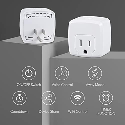 HBN Smart Plug Mini 15A, WiFi Smart Outlet Works with Alexa, Google Home Assistant, Remote Control with Timer Function, No Hub Required, ETL Certified, 2.4G WiFi Only, 4-Pack - Image 2