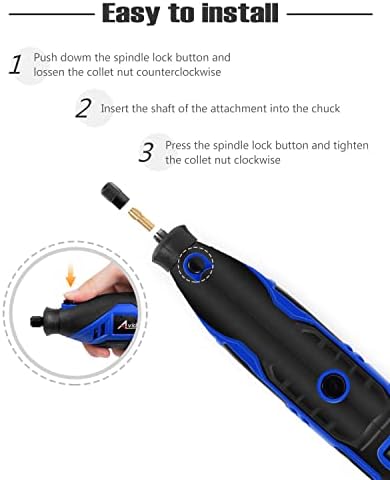 AVID POWER Rotary Tool with Flex Shaft 1.0 Amp Electric Rotary Tool, 6 Variable Speeds, 107 Pieces Rotary Tool Accessories & Carrying Case for Grinding, Cutting, Carving and Sanding - Blue - Image 6