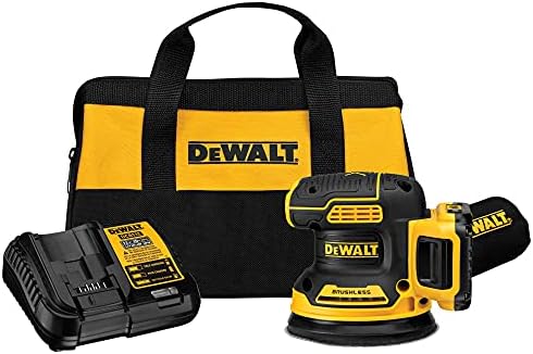 DEWALT 20V MAX Sander, Cordless, 5-Inch, 2.Ah, 8,000-12,000 OPM, Variable Speed Dial, Storage Bag, Battery and Charger Included (DCW210D1), Multi