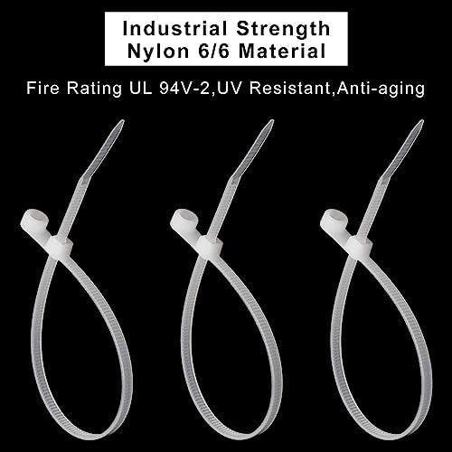 YuGtcen Zip Ties with Screw Hole 8 inch, 150 Pcs Mountable head Cable Tie Multipurpose Heavy Duty Nylon Zip Tie for Indoor and Outdoor (8 inch -White) - Image 6