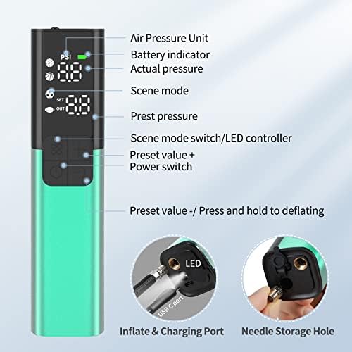 Pumteck MY01 Electric Ball Pump with Inflation & Deflation, Accurate Pressure Gauge and 4 Preset Modes, Automatic Ball Pump for Basketball, Soccer, Football and Volleyball (Max 15 PSI) - Image 3